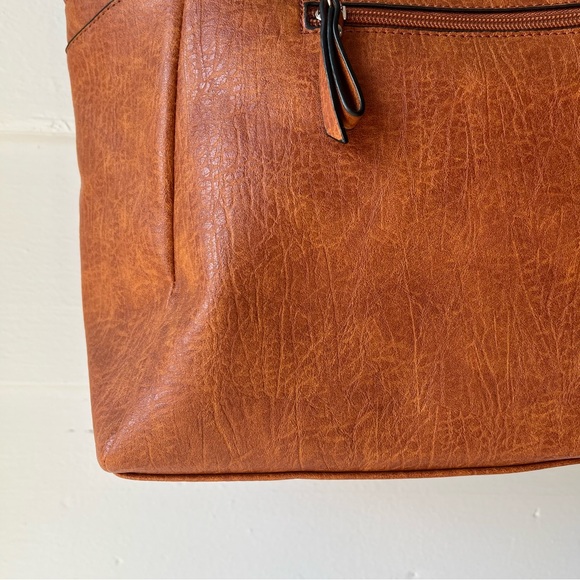 Jessica Simpson Brown Vegan Leather Tote Bag - Picture 10 of 16